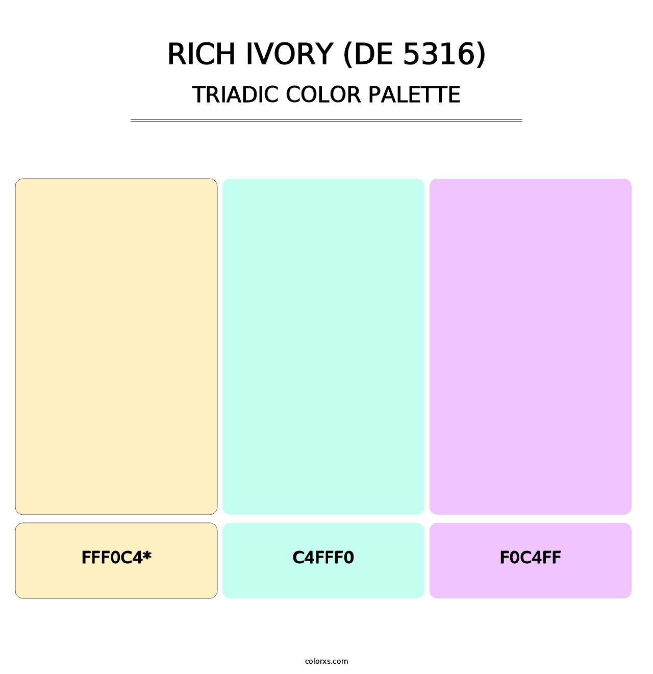 Rich Ivory (DE 5316) - Triadic Color Palette