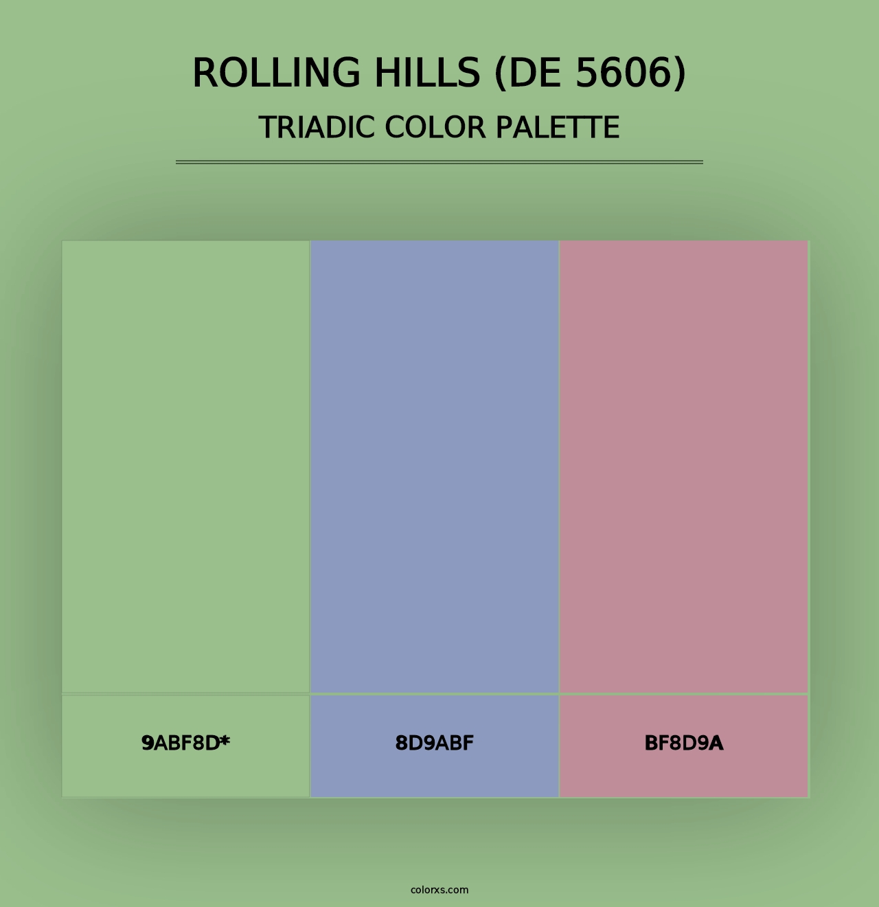 Rolling Hills (DE 5606) - Triadic Color Palette