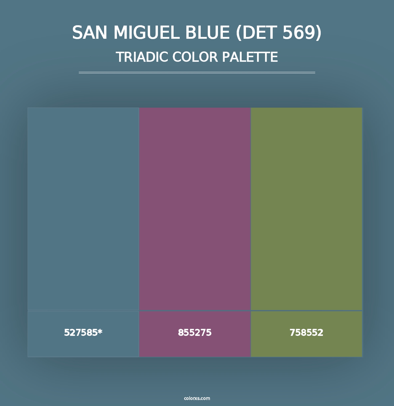 San Miguel Blue (DET 569) - Triadic Color Palette