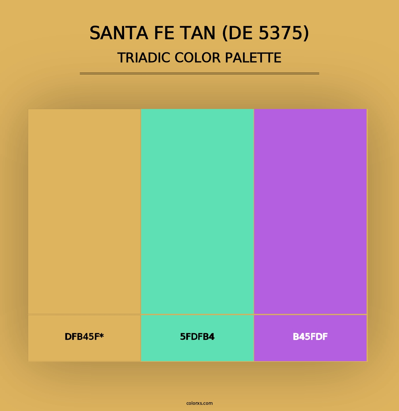 Santa Fe Tan (DE 5375) - Triadic Color Palette