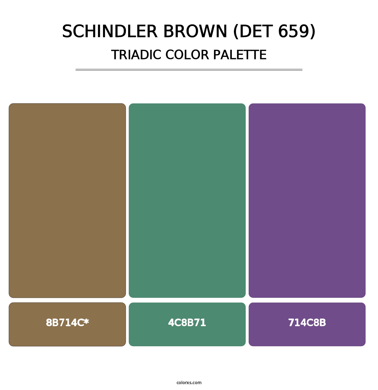 Schindler Brown (DET 659) - Triadic Color Palette