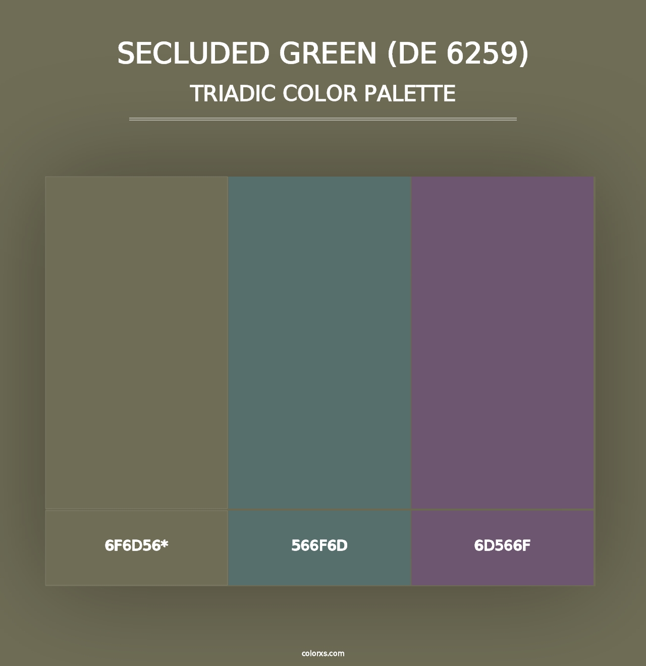 Secluded Green (DE 6259) - Triadic Color Palette