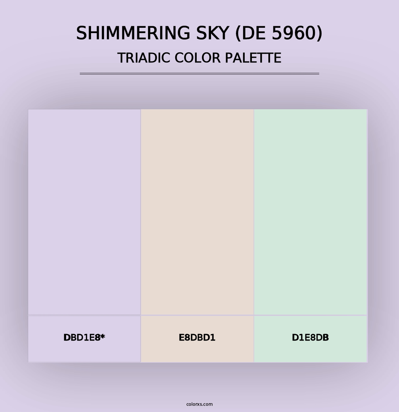 Shimmering Sky (DE 5960) - Triadic Color Palette