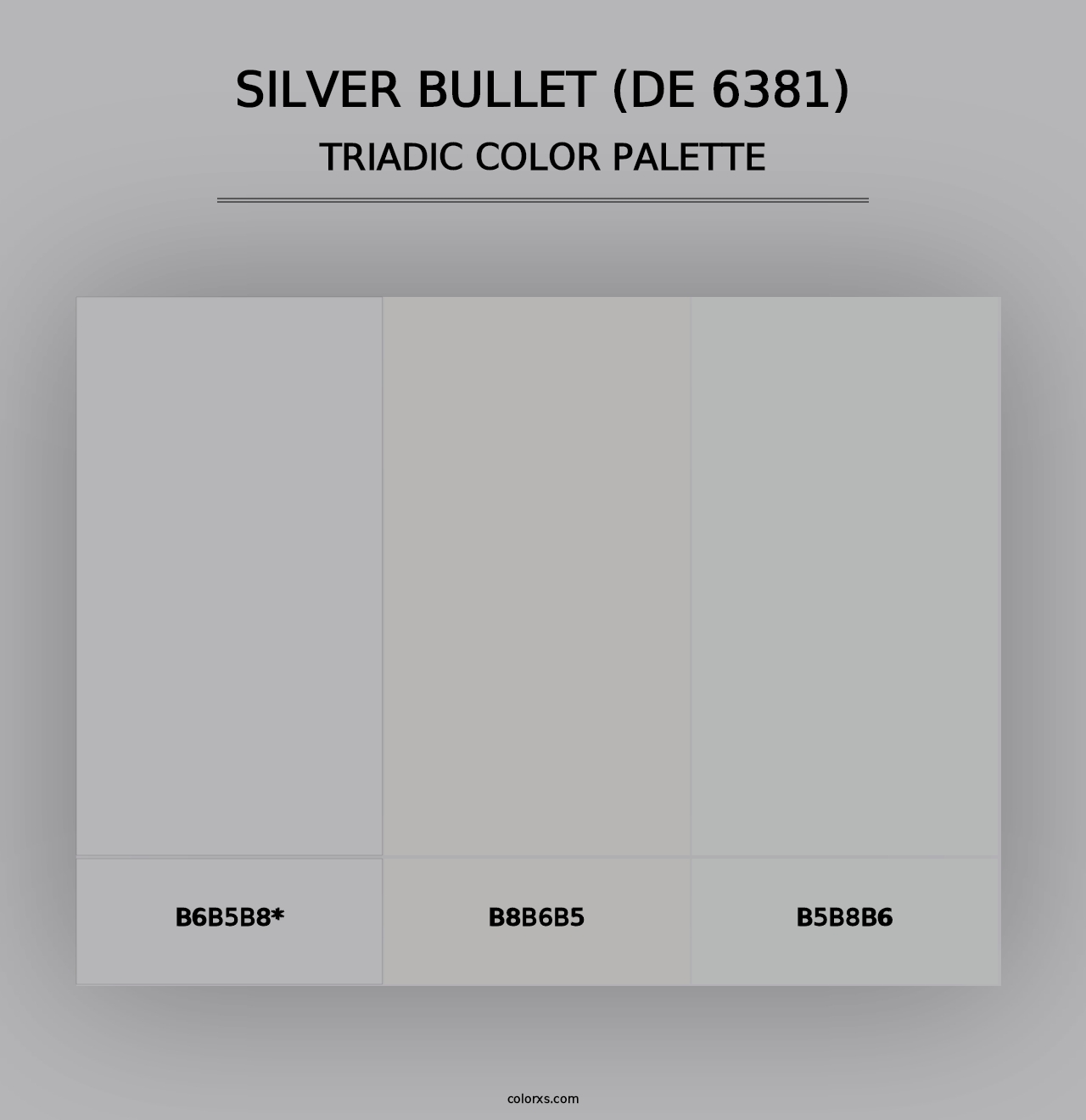 Silver Bullet (DE 6381) - Triadic Color Palette