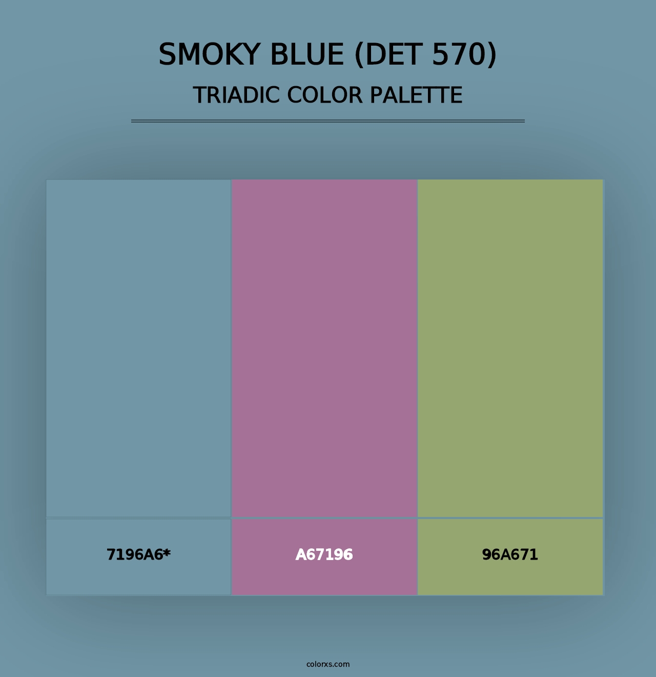 Smoky Blue (DET 570) - Triadic Color Palette