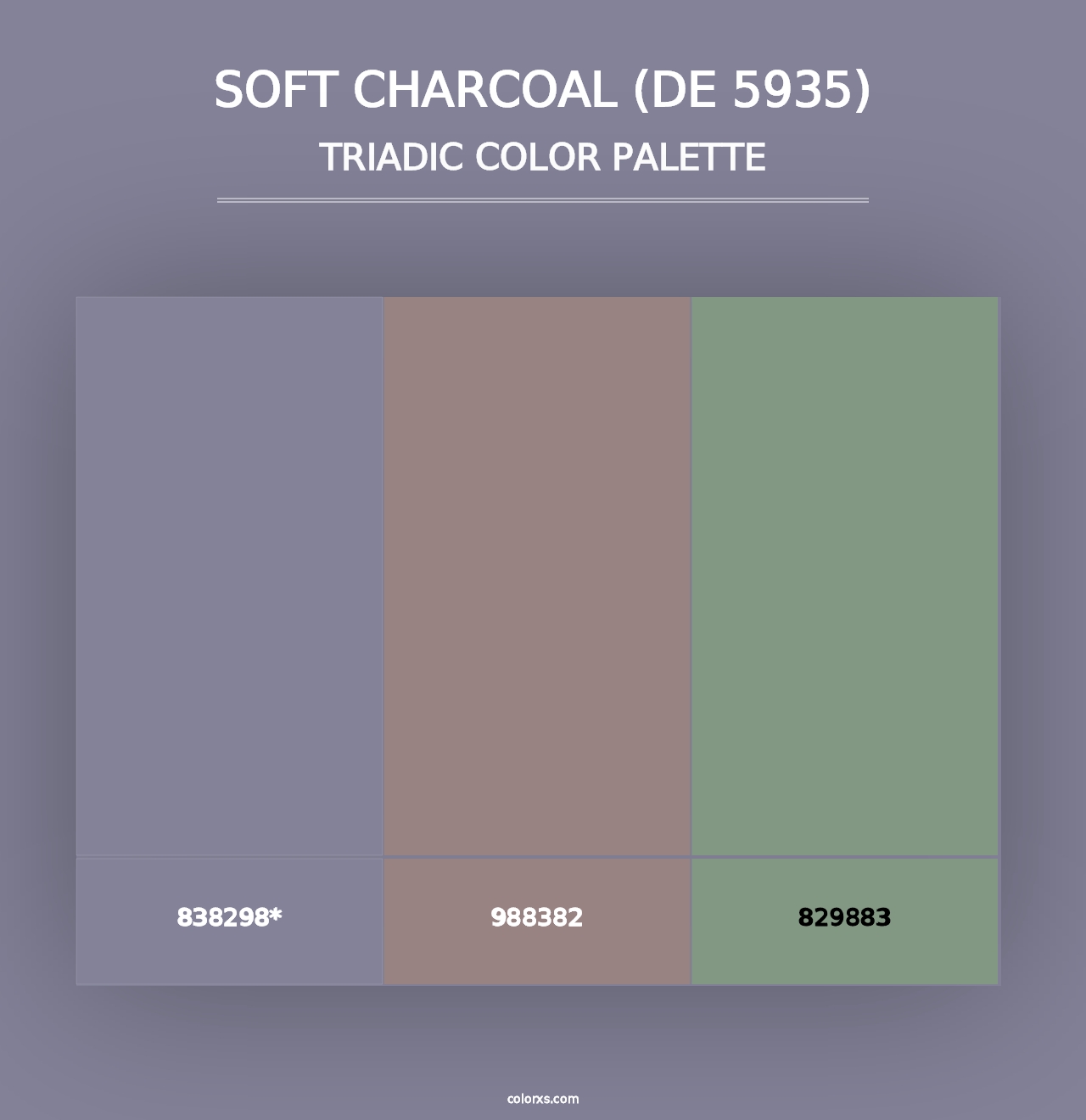 Soft Charcoal (DE 5935) - Triadic Color Palette