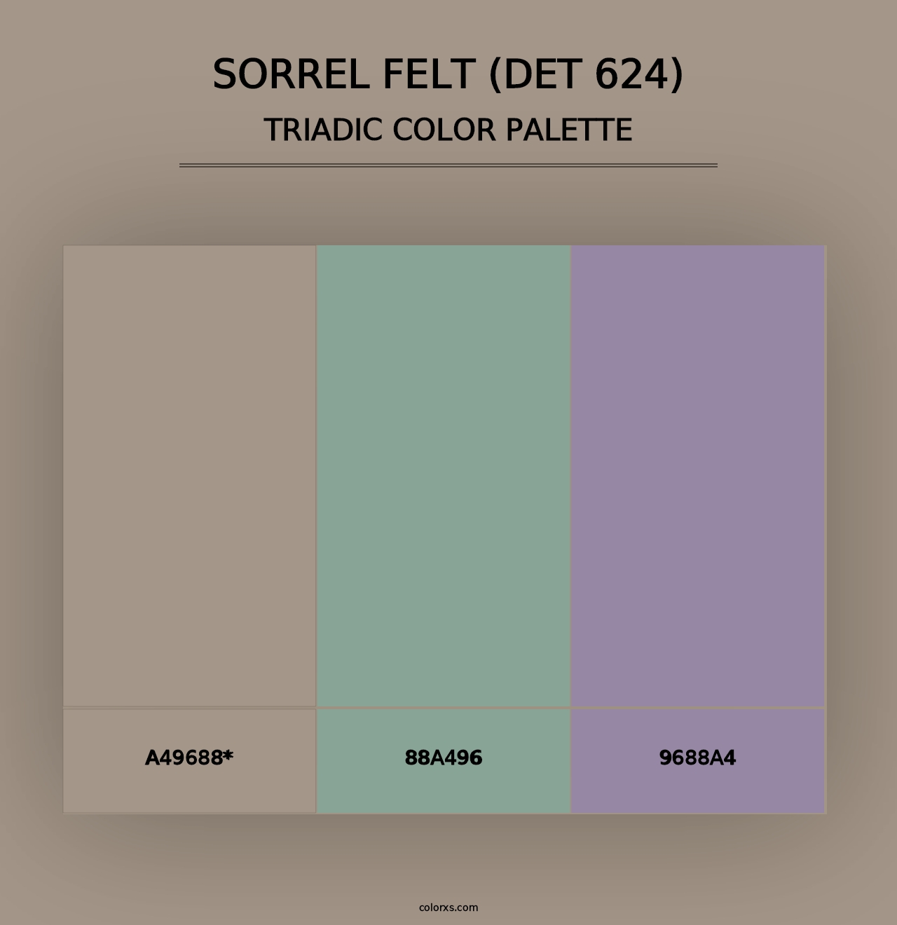 Sorrel Felt (DET 624) - Triadic Color Palette