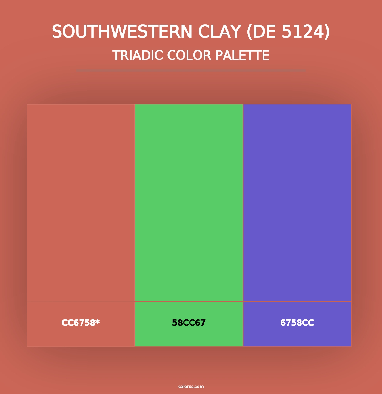 Southwestern Clay (DE 5124) - Triadic Color Palette