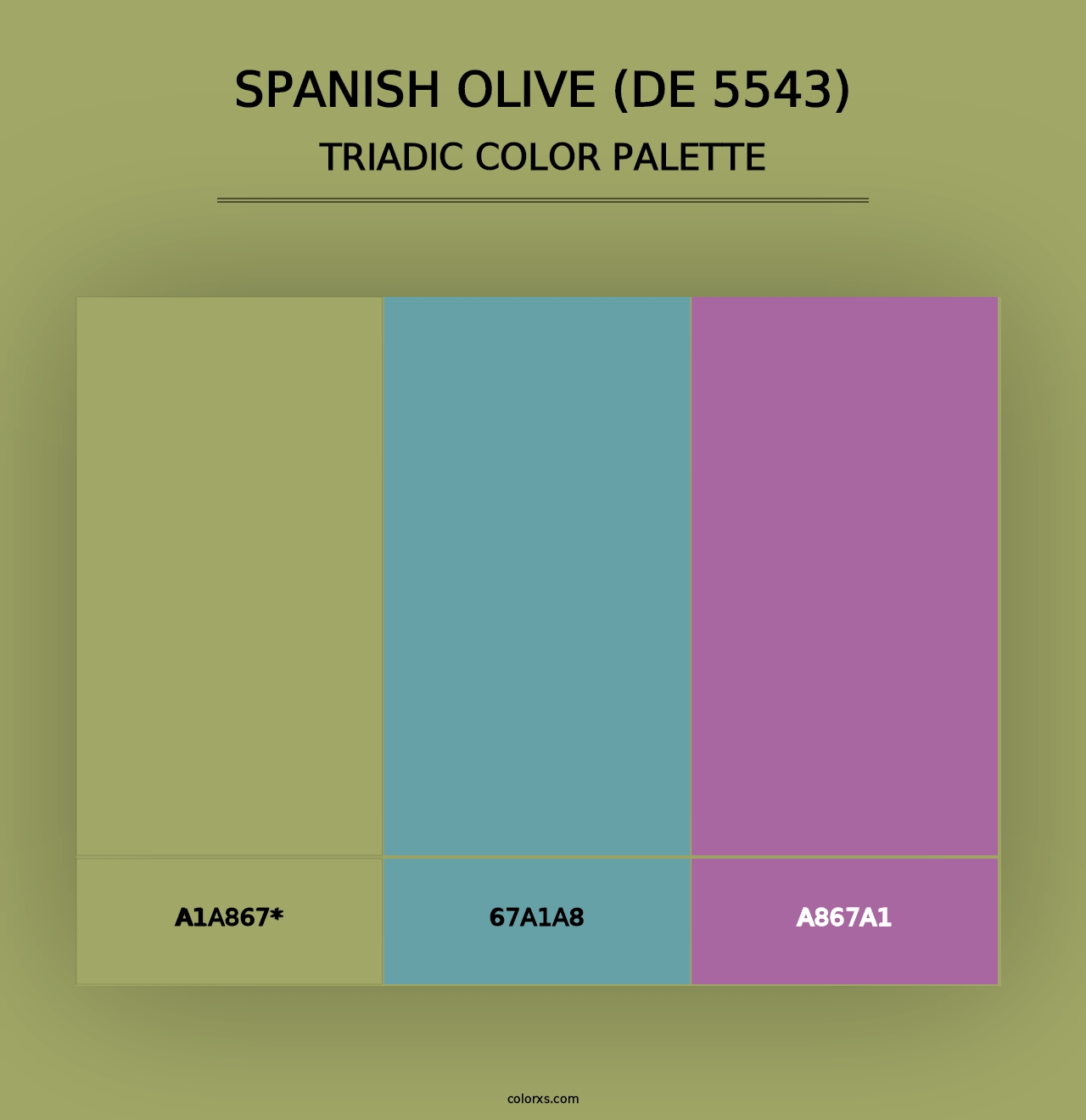 Spanish Olive (DE 5543) - Triadic Color Palette