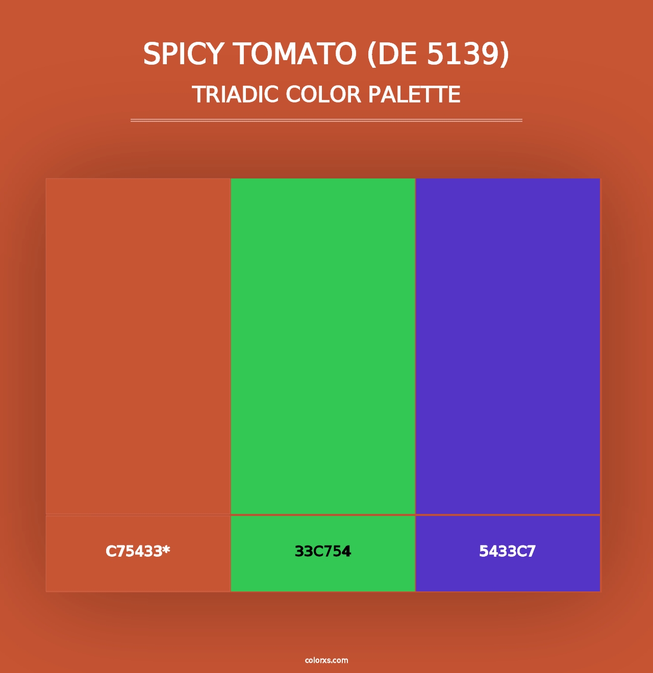 Spicy Tomato (DE 5139) - Triadic Color Palette