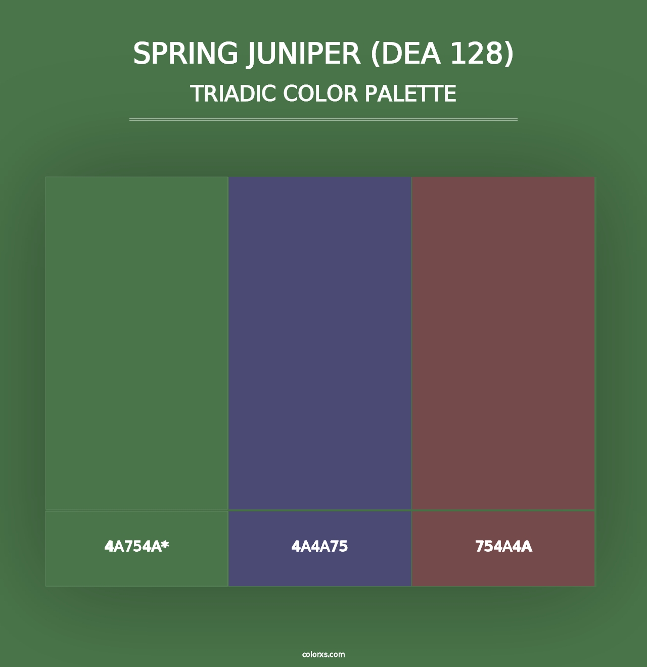 Spring Juniper (DEA 128) - Triadic Color Palette