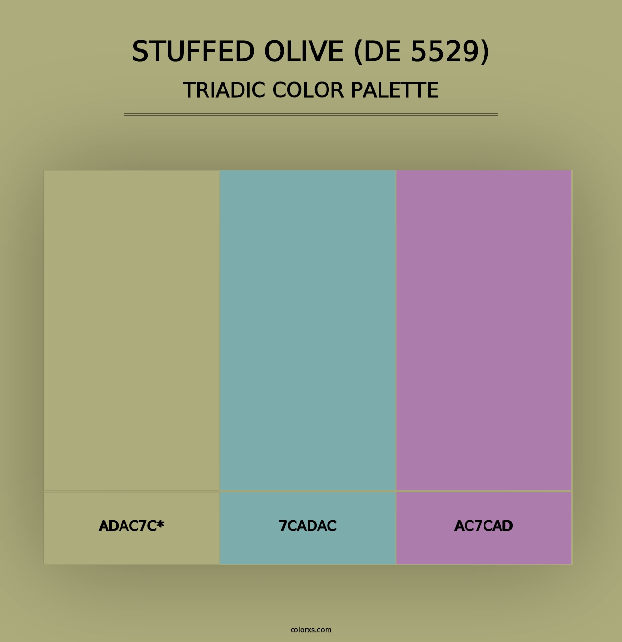 Stuffed Olive (DE 5529) - Triadic Color Palette