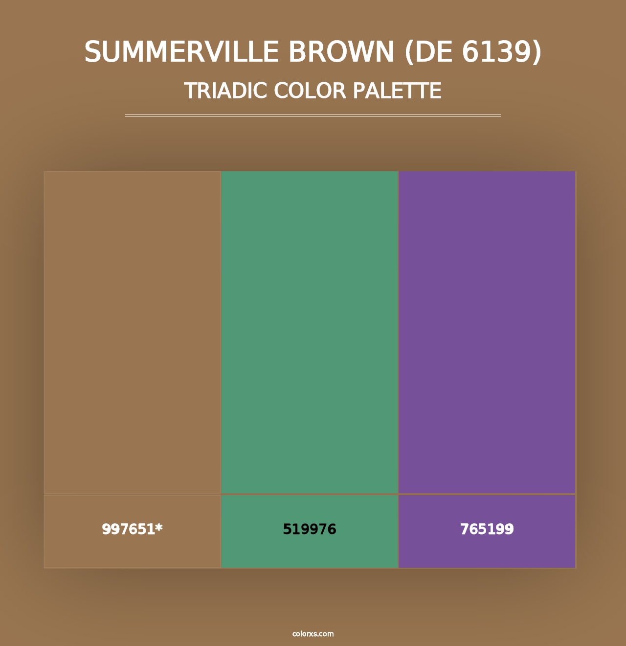 Summerville Brown (DE 6139) - Triadic Color Palette