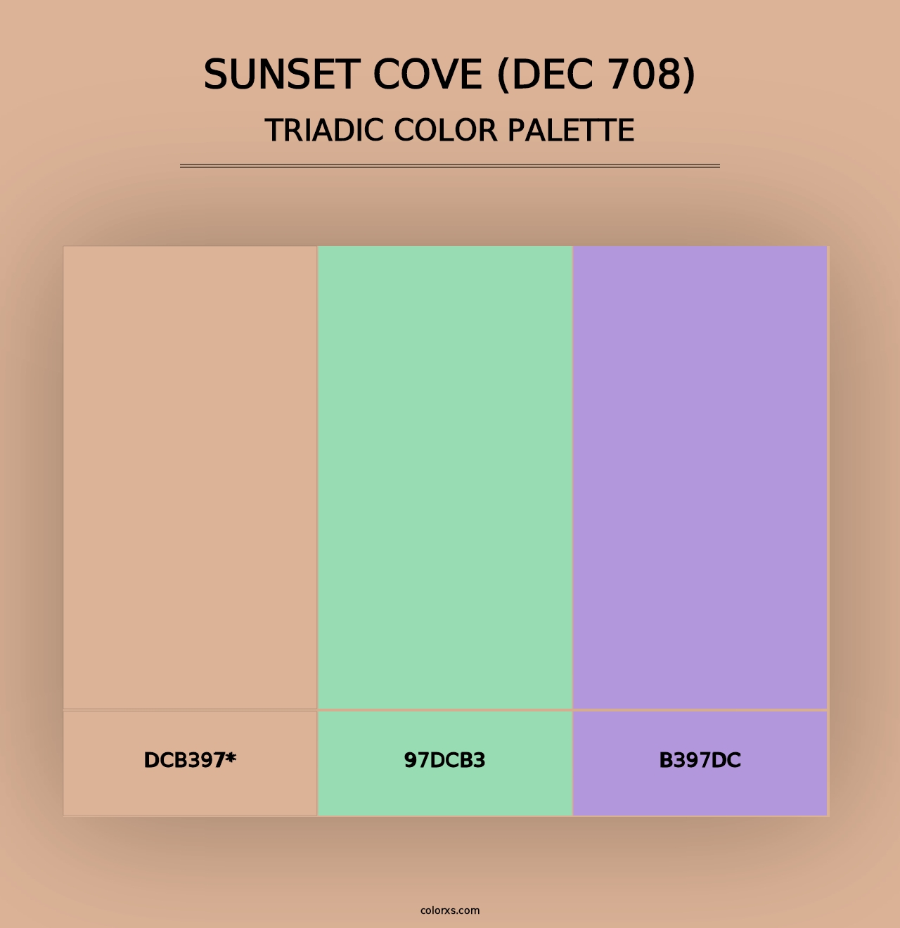 Sunset Cove (DEC 708) - Triadic Color Palette