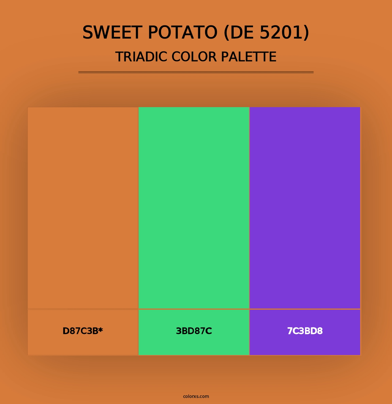 Sweet Potato (DE 5201) - Triadic Color Palette