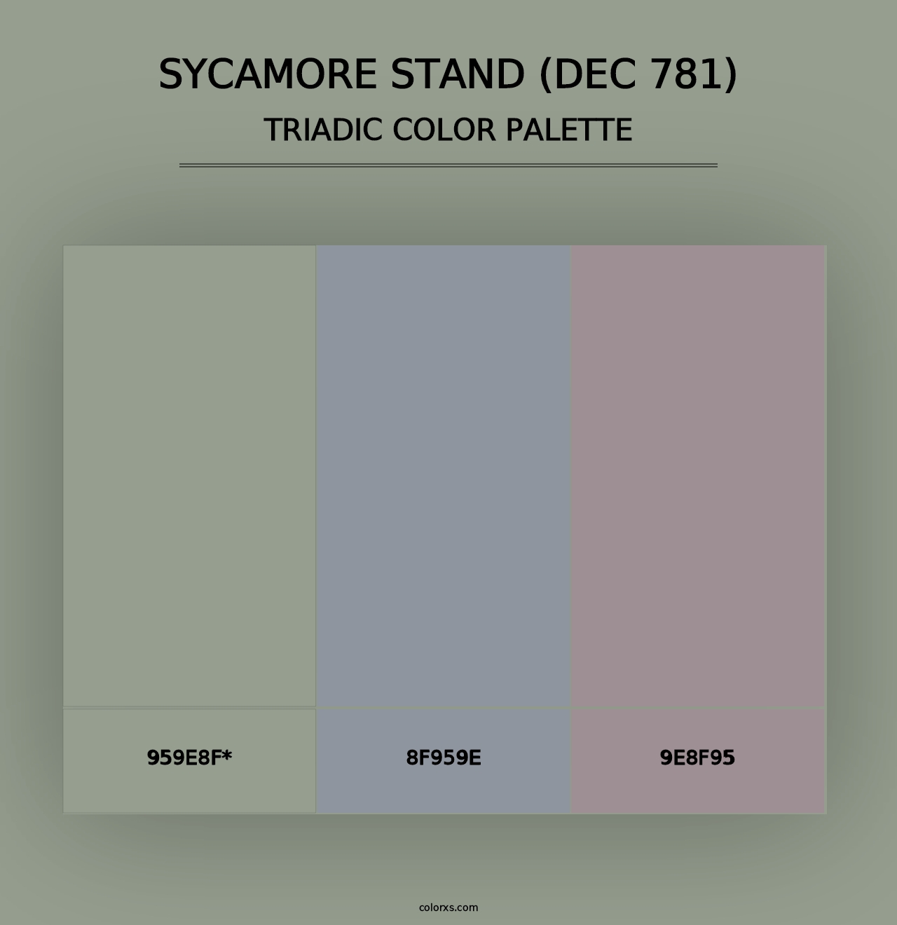 Sycamore Stand (DEC 781) - Triadic Color Palette