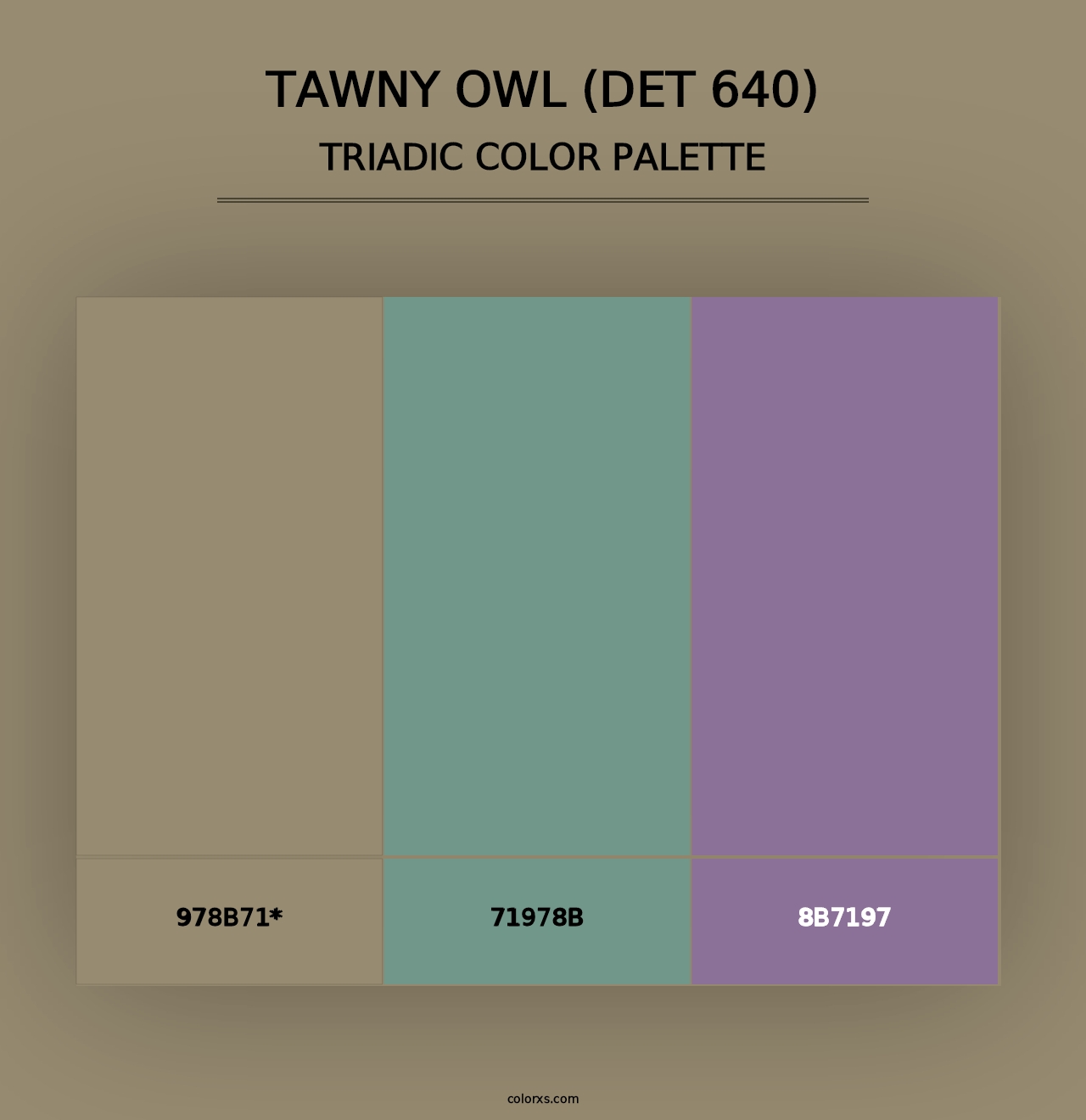 Tawny Owl (DET 640) - Triadic Color Palette