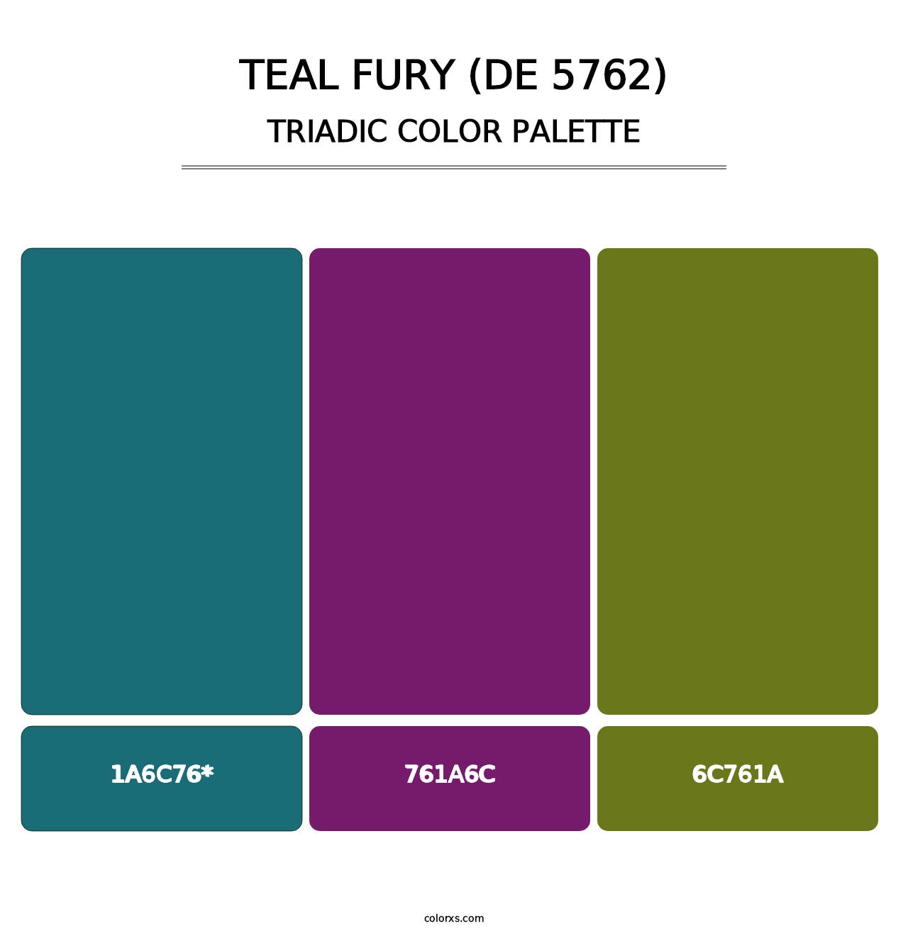 Teal Fury (DE 5762) - Triadic Color Palette