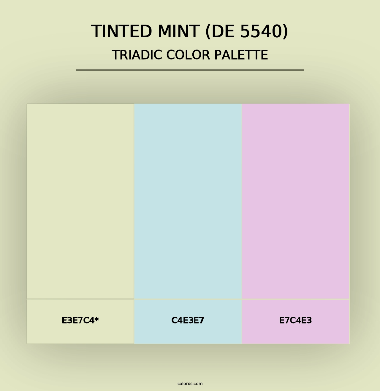 Tinted Mint (DE 5540) - Triadic Color Palette