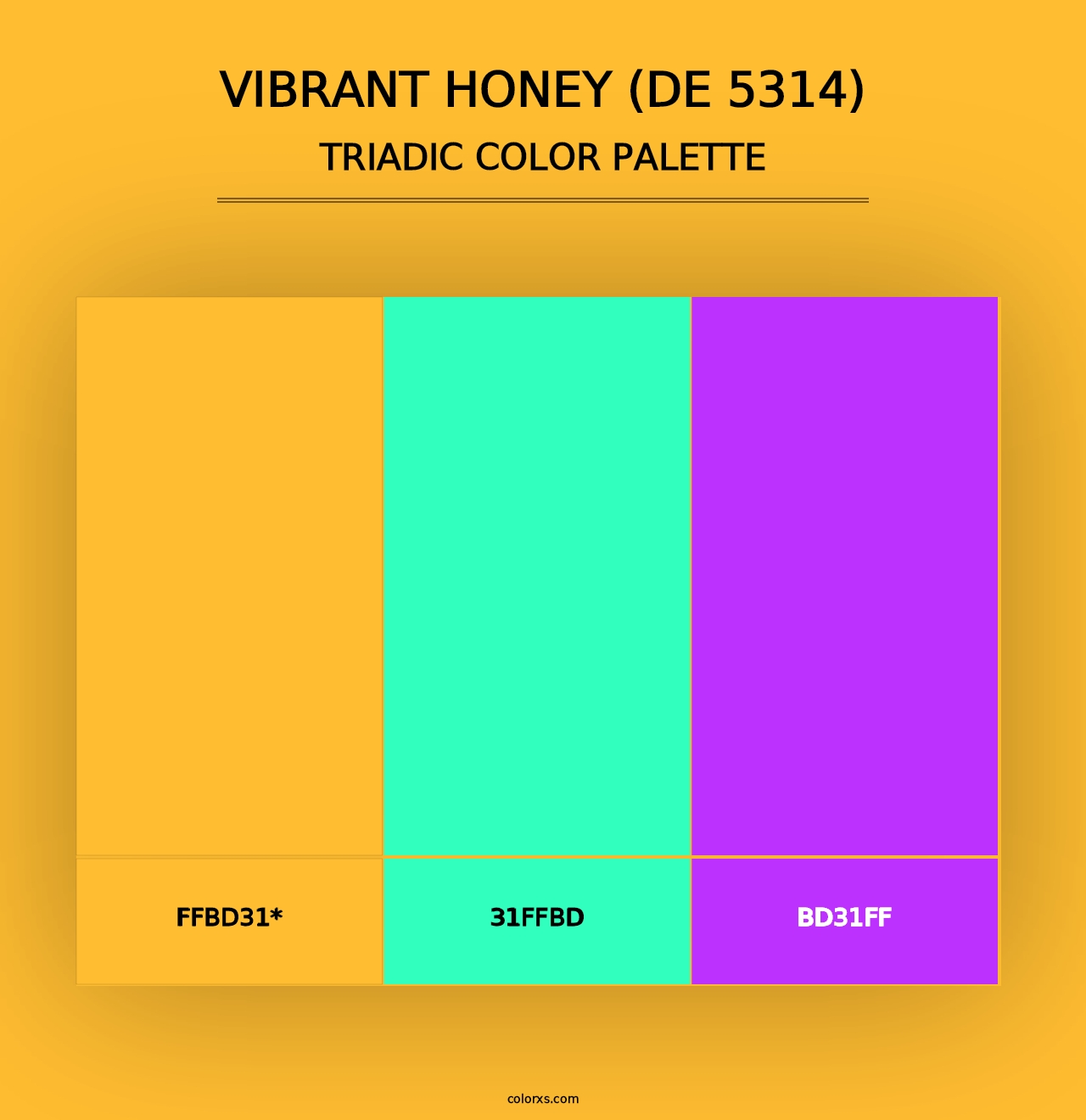 Vibrant Honey (DE 5314) - Triadic Color Palette