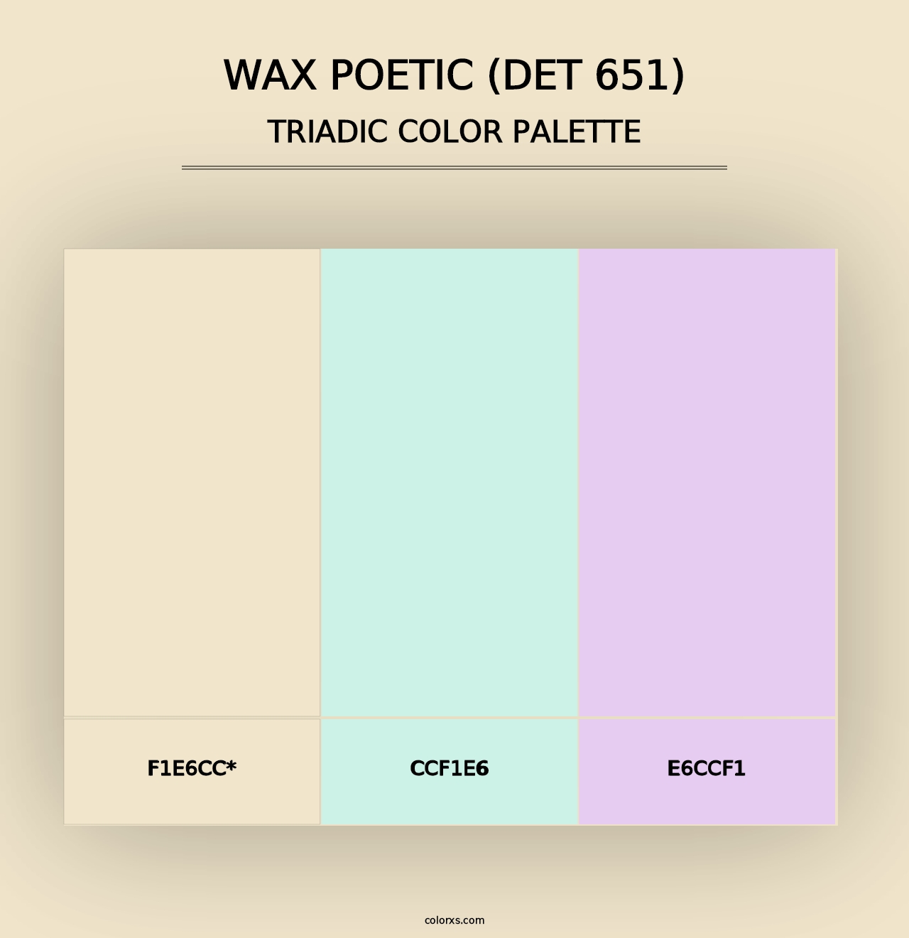 Wax Poetic (DET 651) - Triadic Color Palette