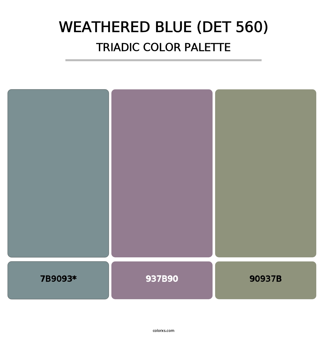 Weathered Blue (DET 560) - Triadic Color Palette