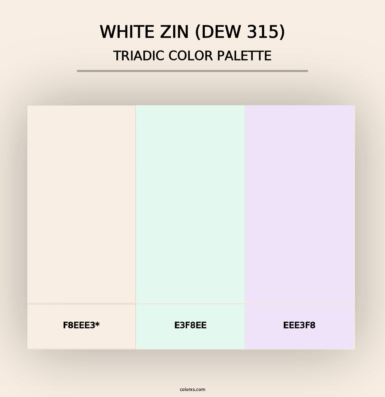 White Zin (DEW 315) - Triadic Color Palette