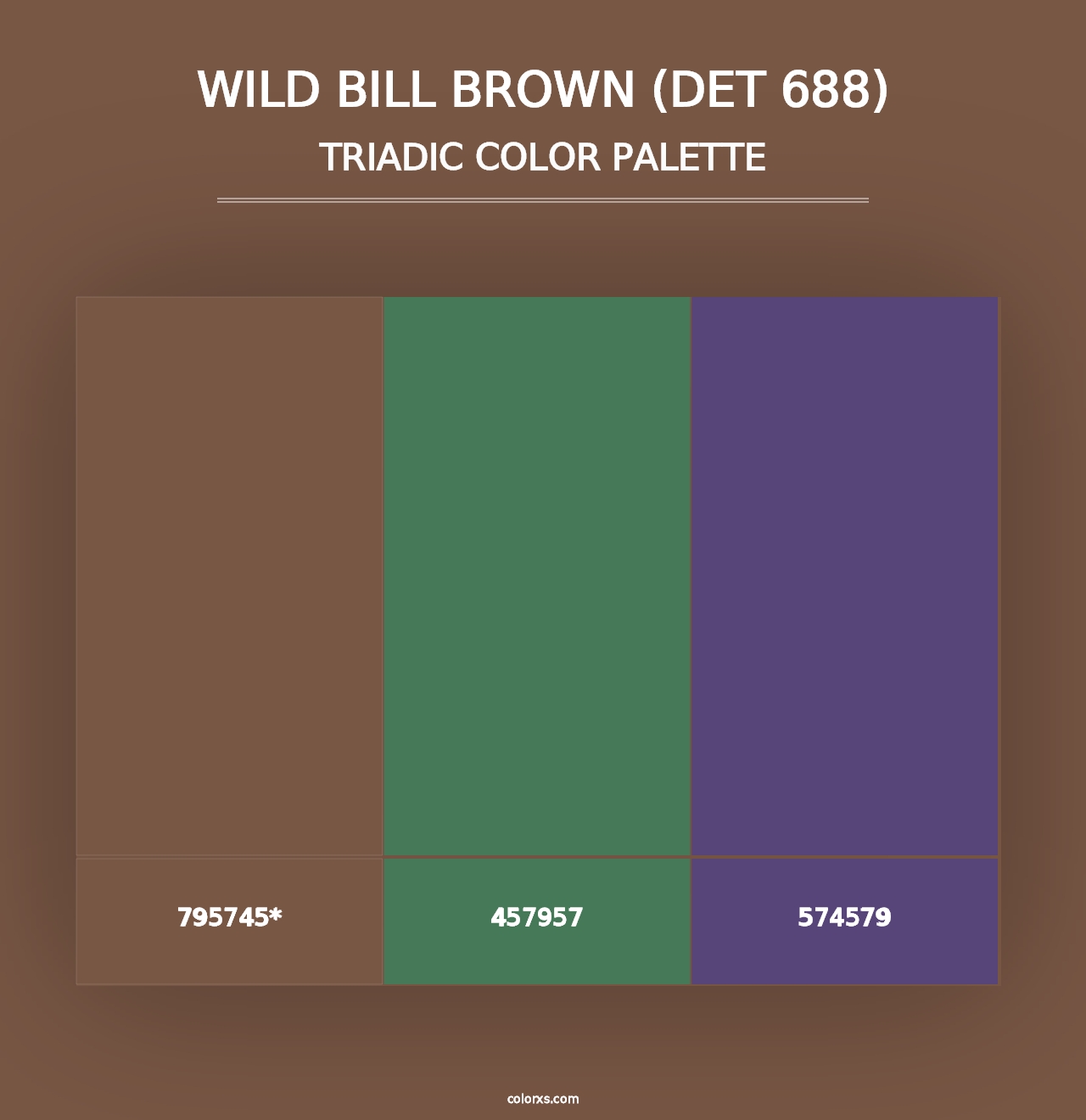 Wild Bill Brown (DET 688) - Triadic Color Palette