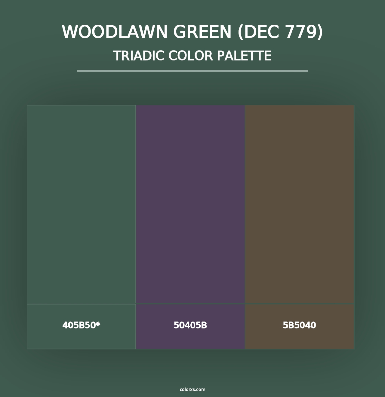 Woodlawn Green (DEC 779) - Triadic Color Palette