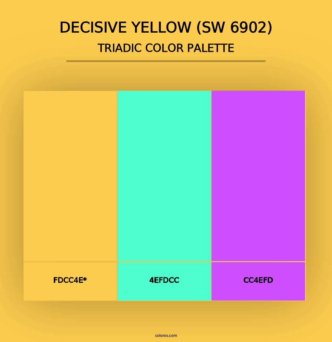 Decisive Yellow (SW 6902) - Triadic Color Palette