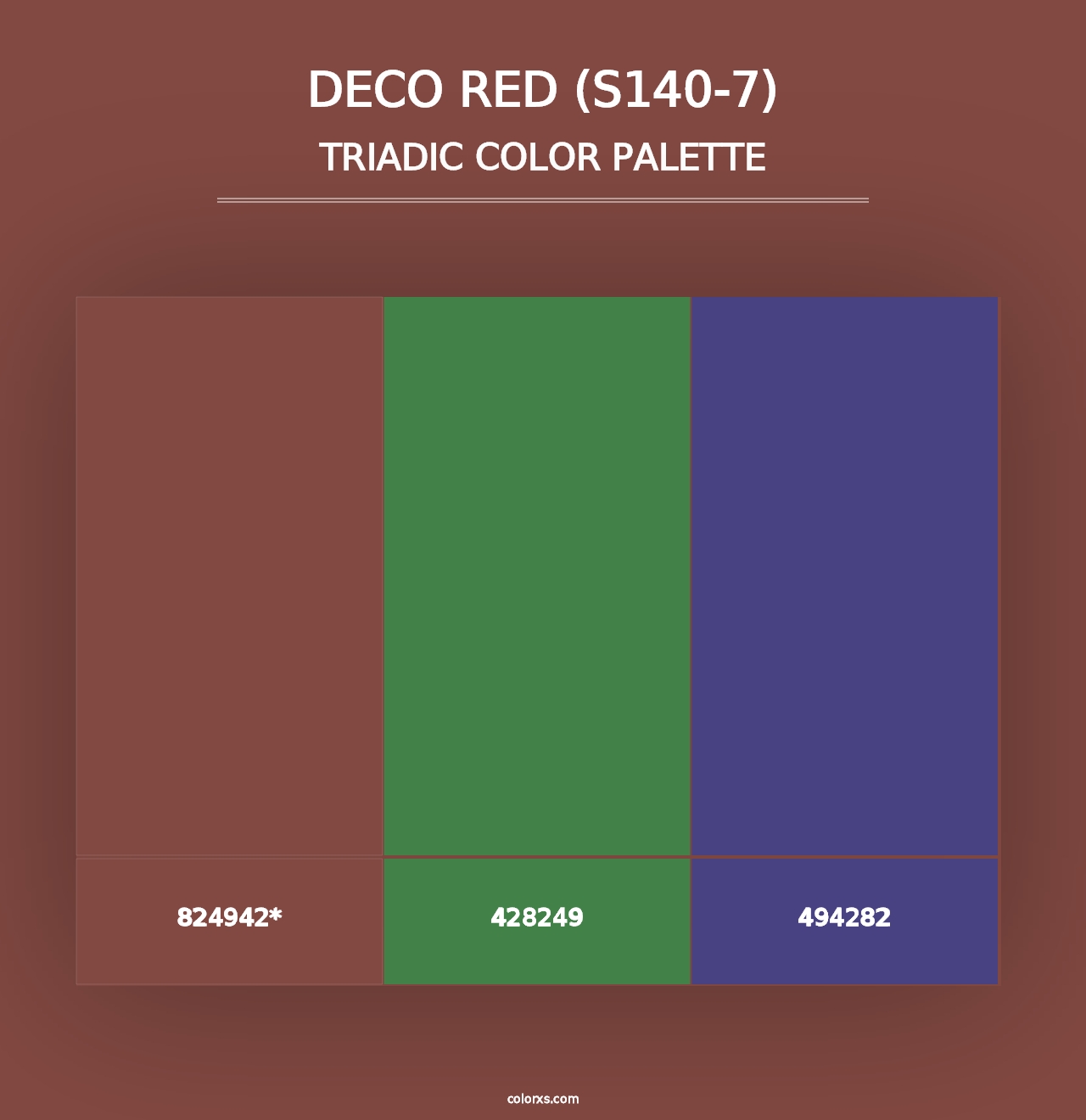 Deco Red (S140-7) - Triadic Color Palette