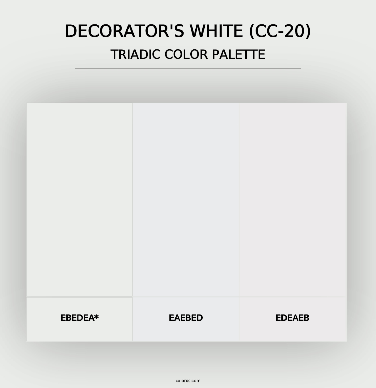 Decorator's White (CC-20) - Triadic Color Palette