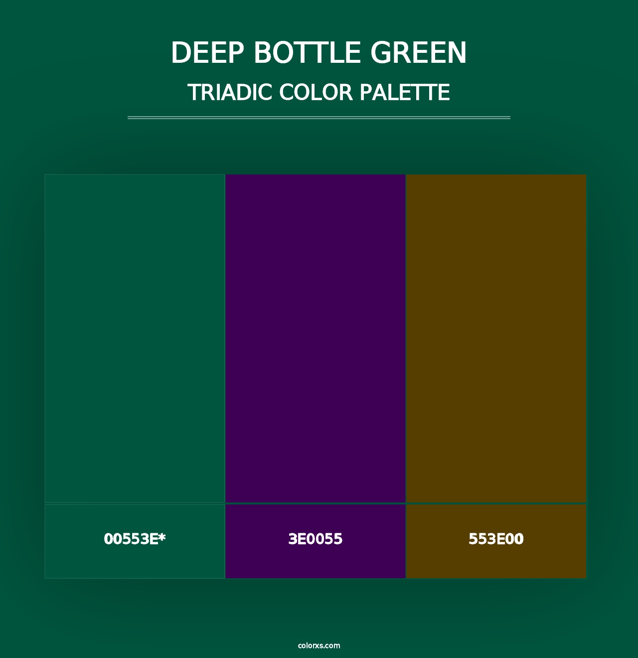 Deep Bottle Green - Triadic Color Palette