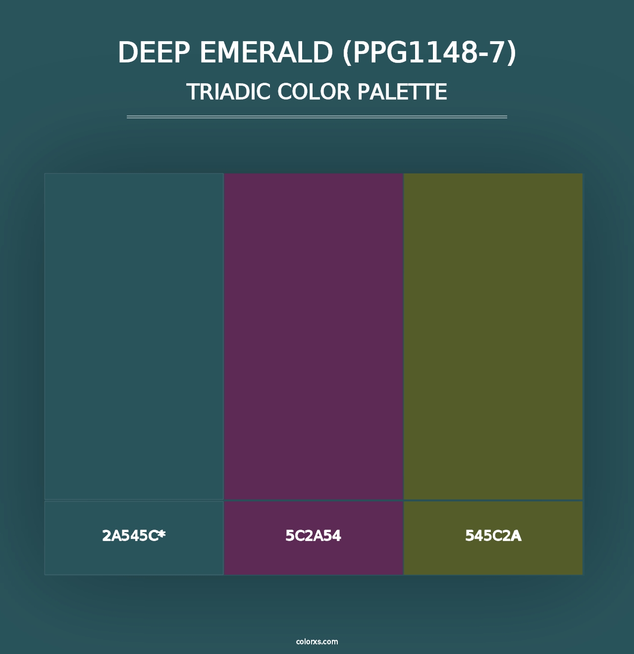 Deep Emerald (PPG1148-7) - Triadic Color Palette