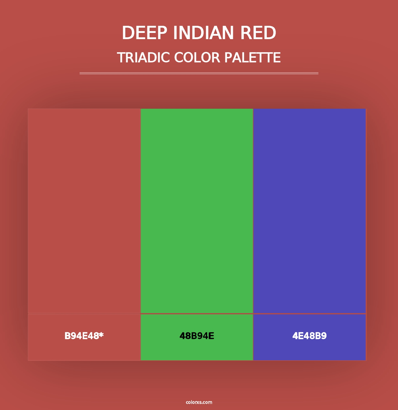 Deep Indian Red - Triadic Color Palette