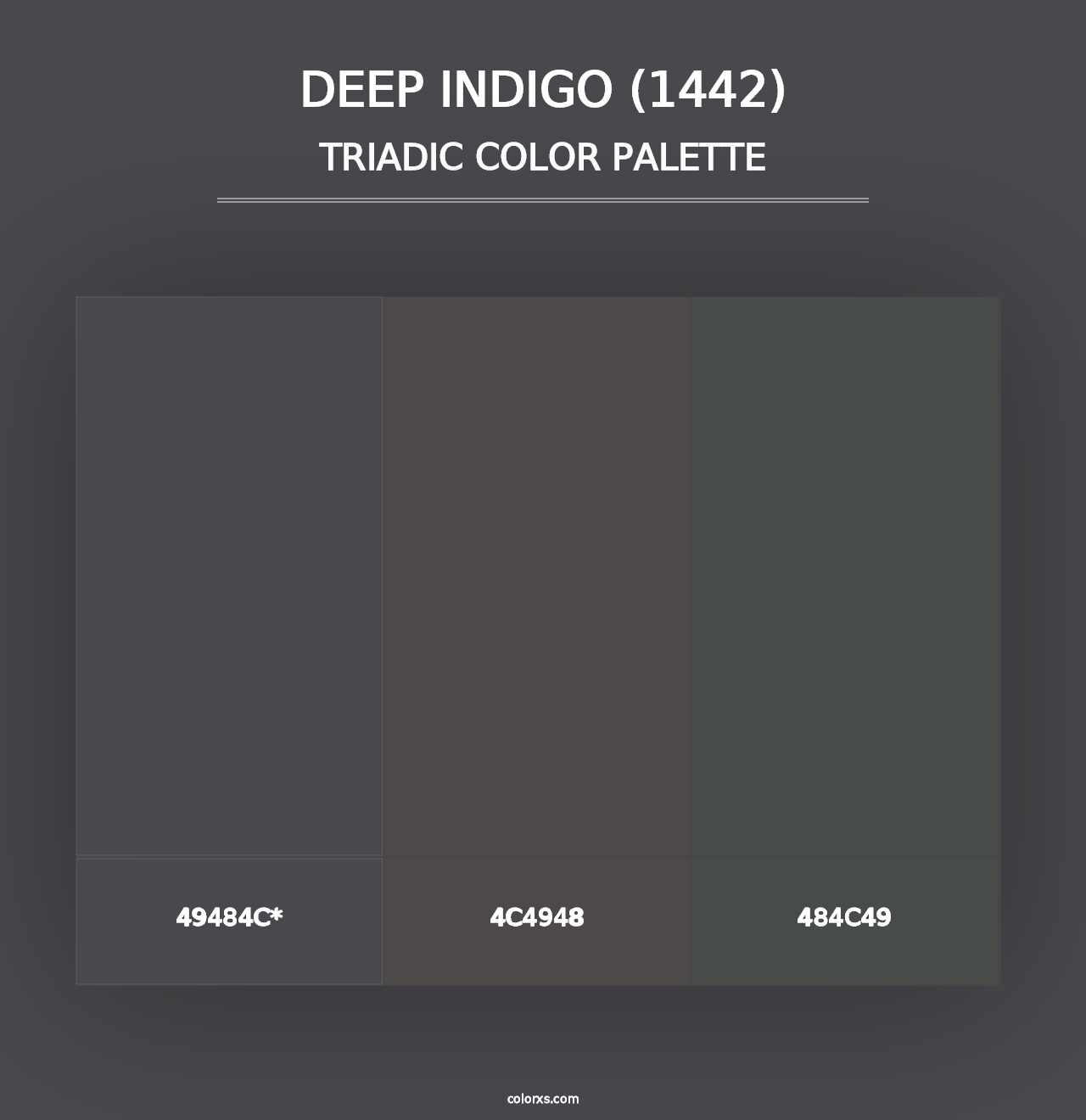 Deep Indigo (1442) - Triadic Color Palette