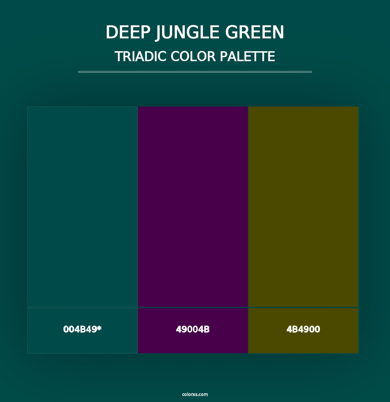 Deep Jungle Green - Triadic Color Palette