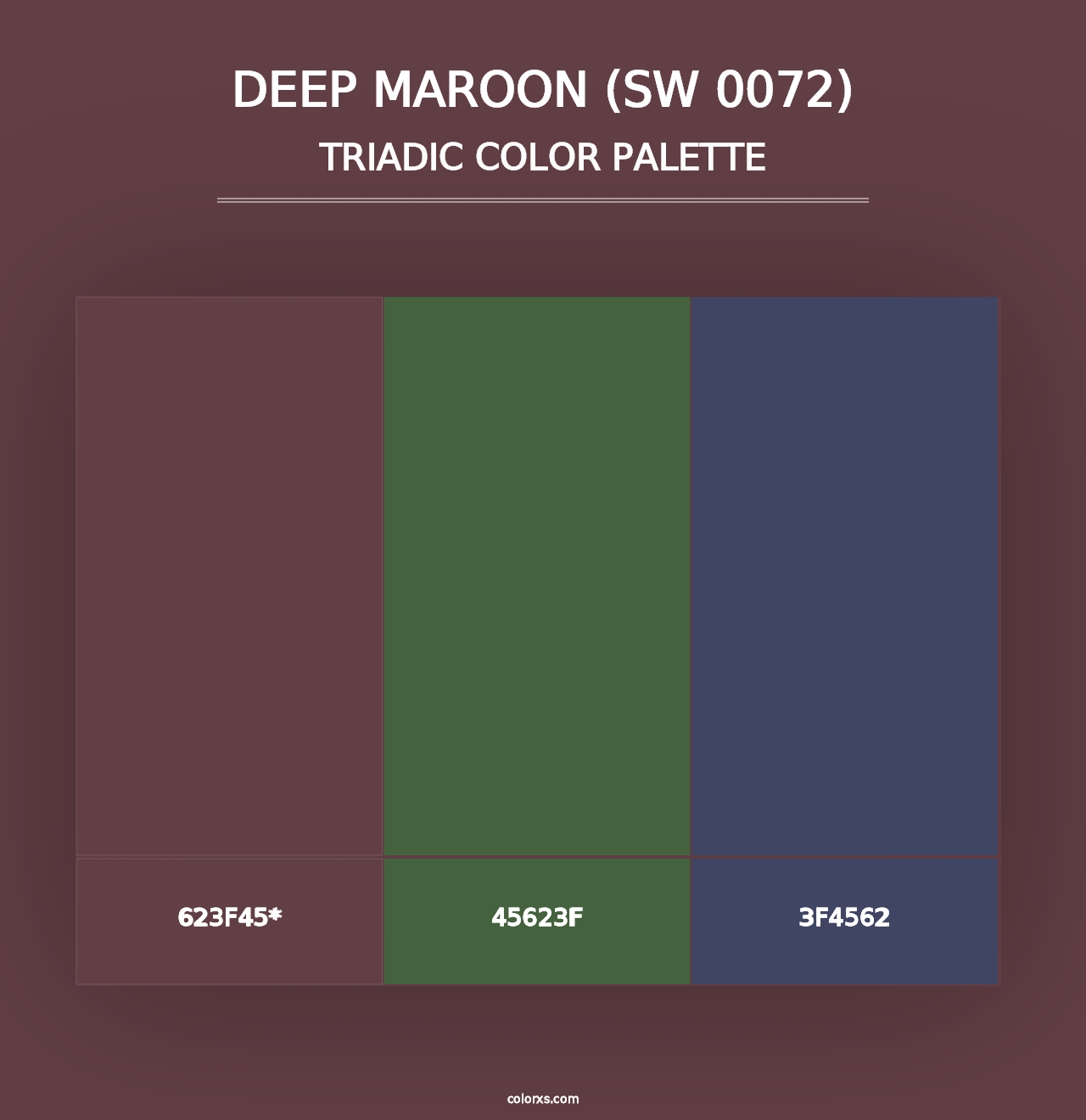 Deep Maroon (SW 0072) - Triadic Color Palette