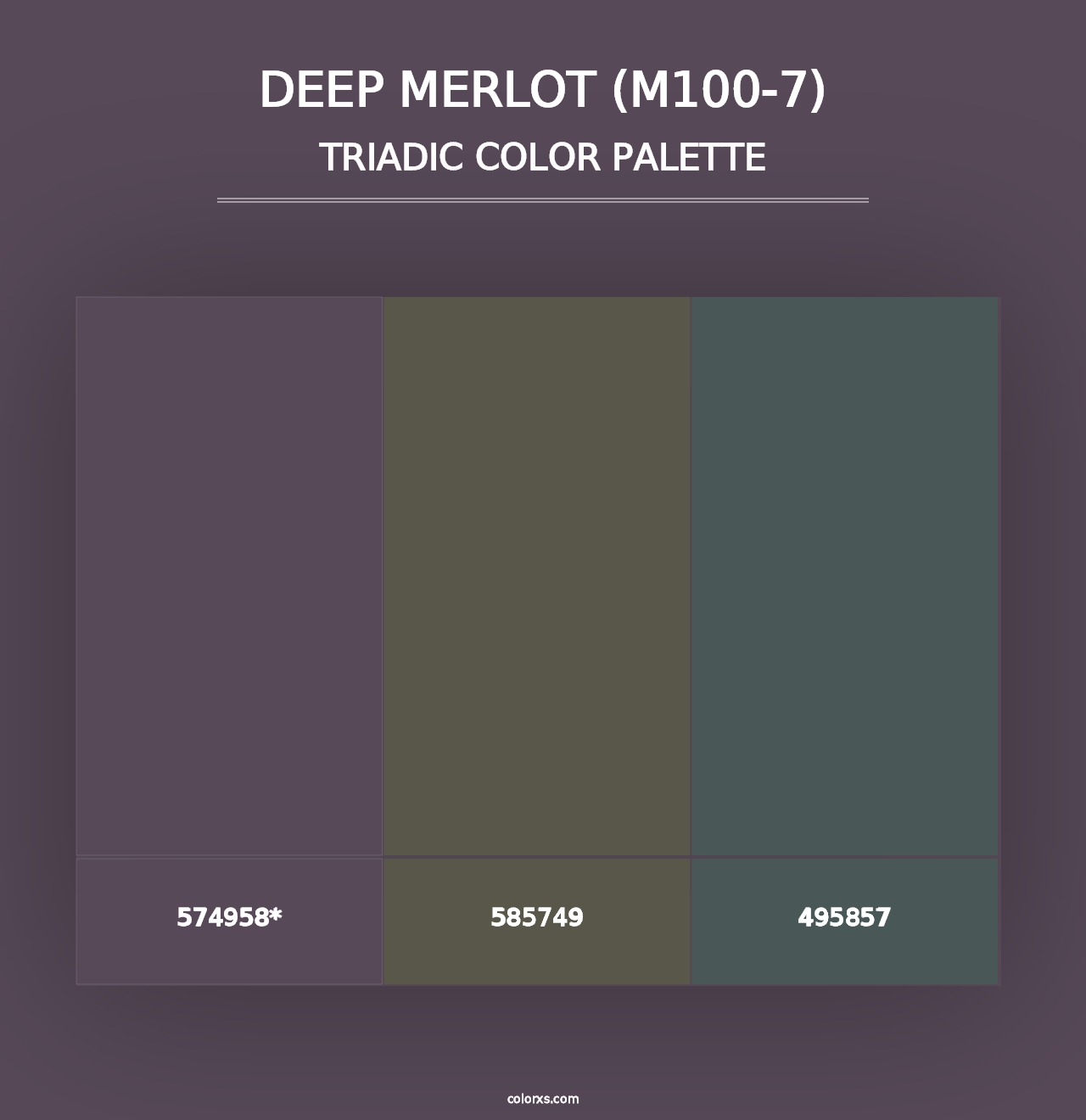 Deep Merlot (M100-7) - Triadic Color Palette