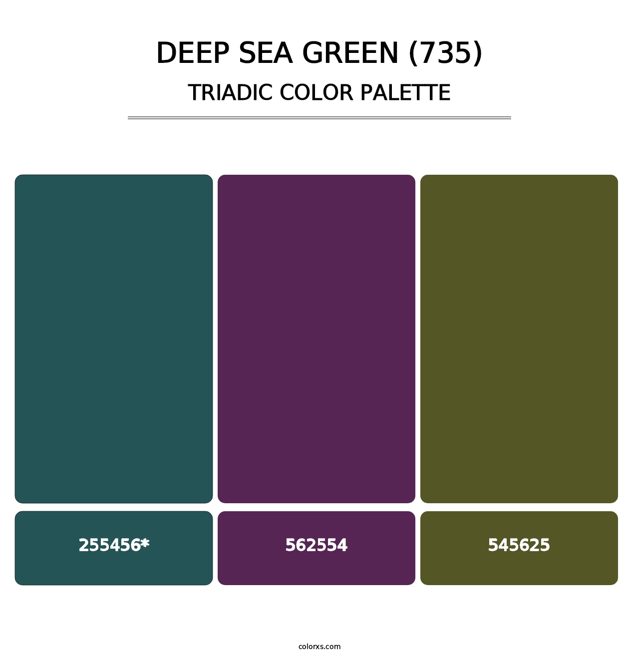 Deep Sea Green (735) - Triadic Color Palette