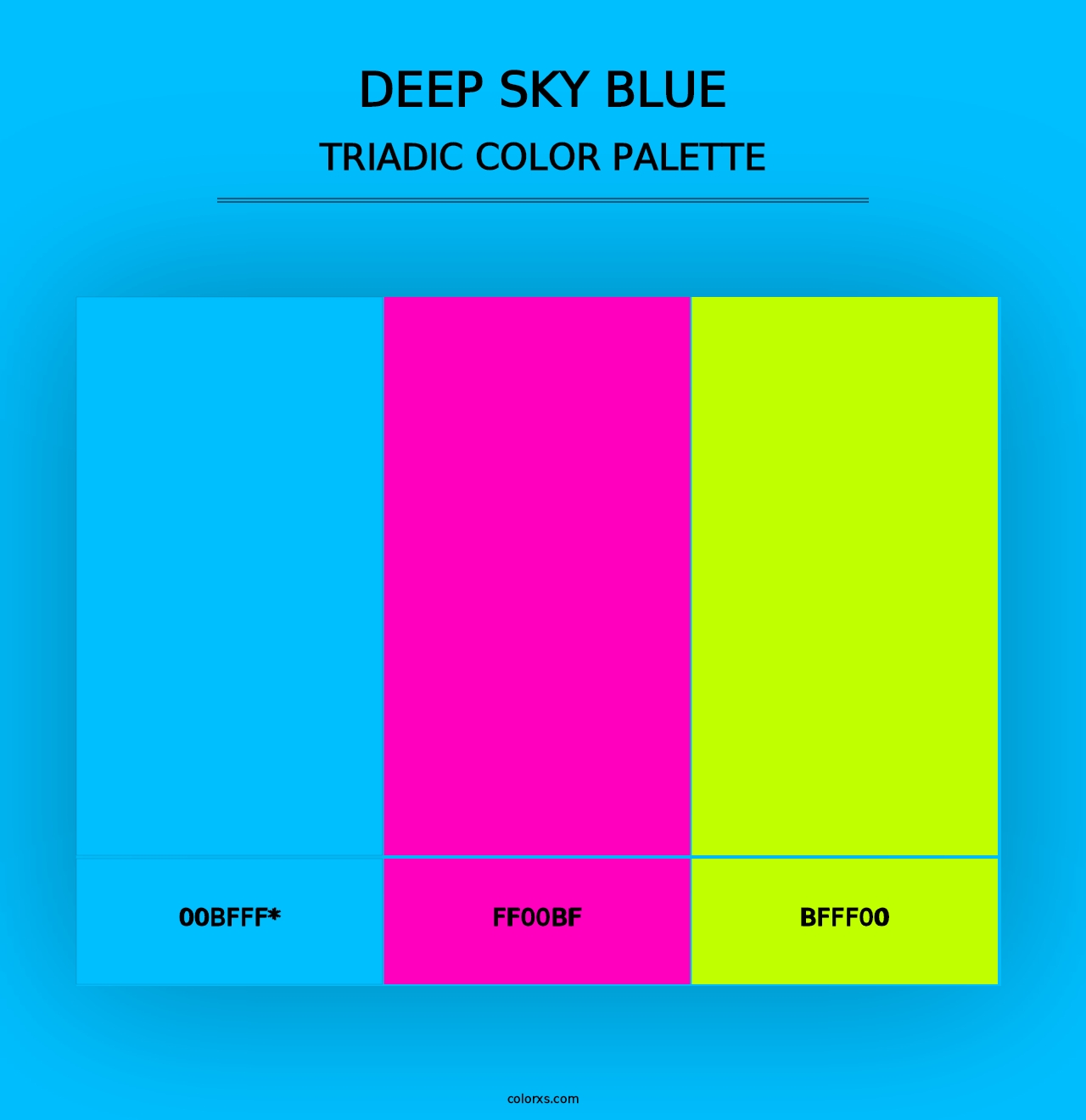 Deep Sky Blue - Triadic Color Palette