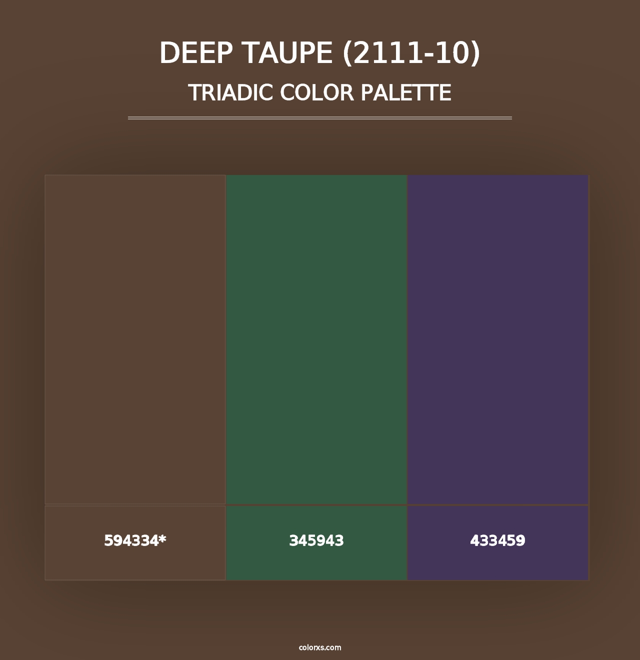 Deep Taupe (2111-10) - Triadic Color Palette