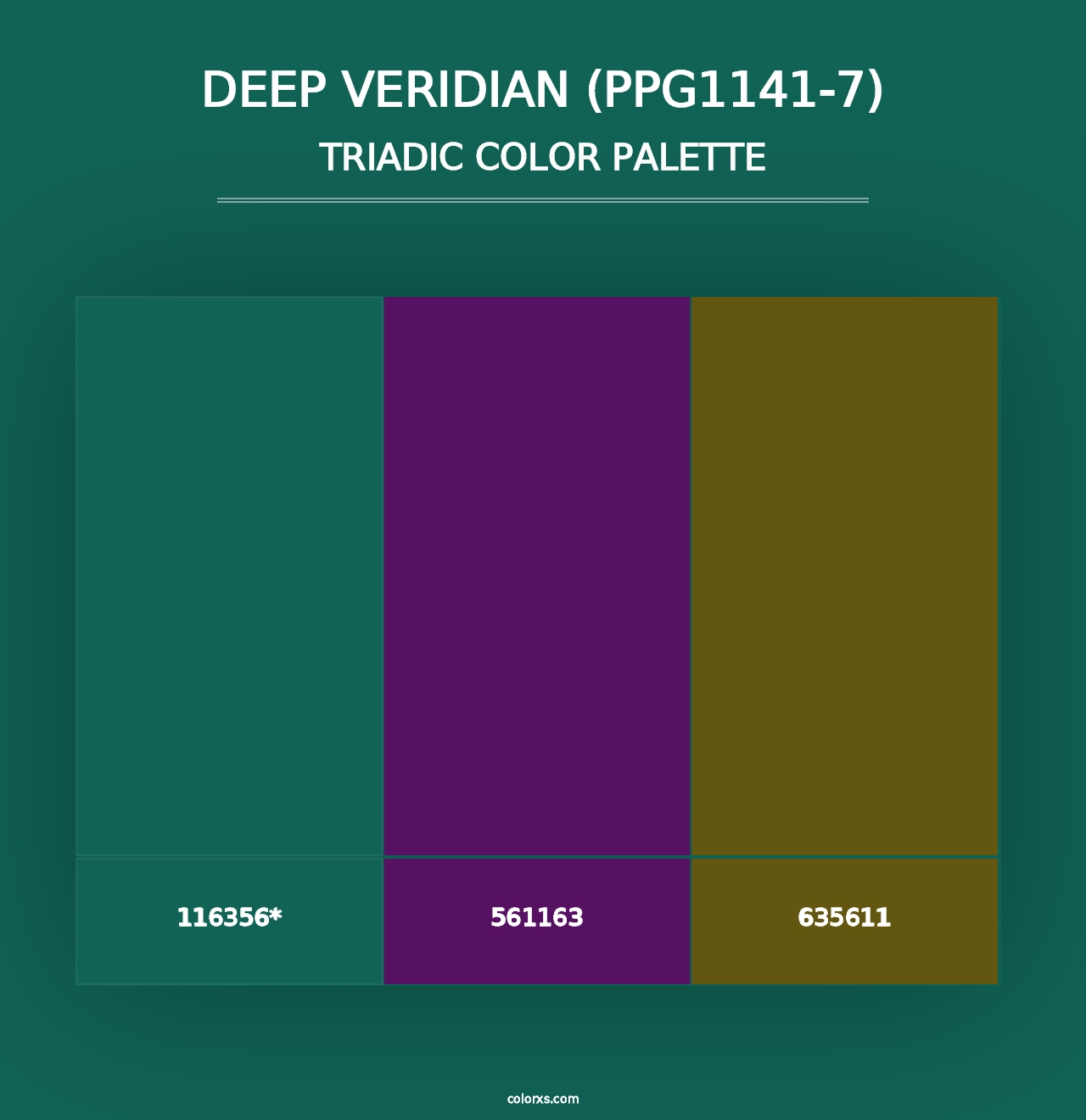 Deep Veridian (PPG1141-7) - Triadic Color Palette