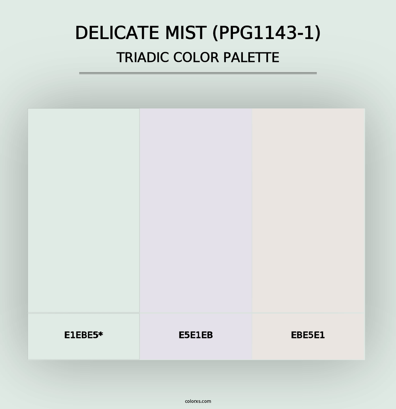 Delicate Mist (PPG1143-1) - Triadic Color Palette