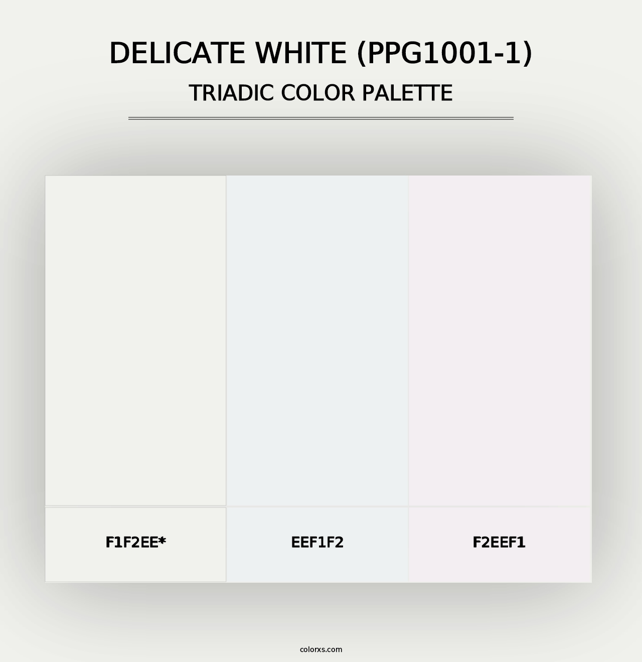 Delicate White (PPG1001-1) - Triadic Color Palette