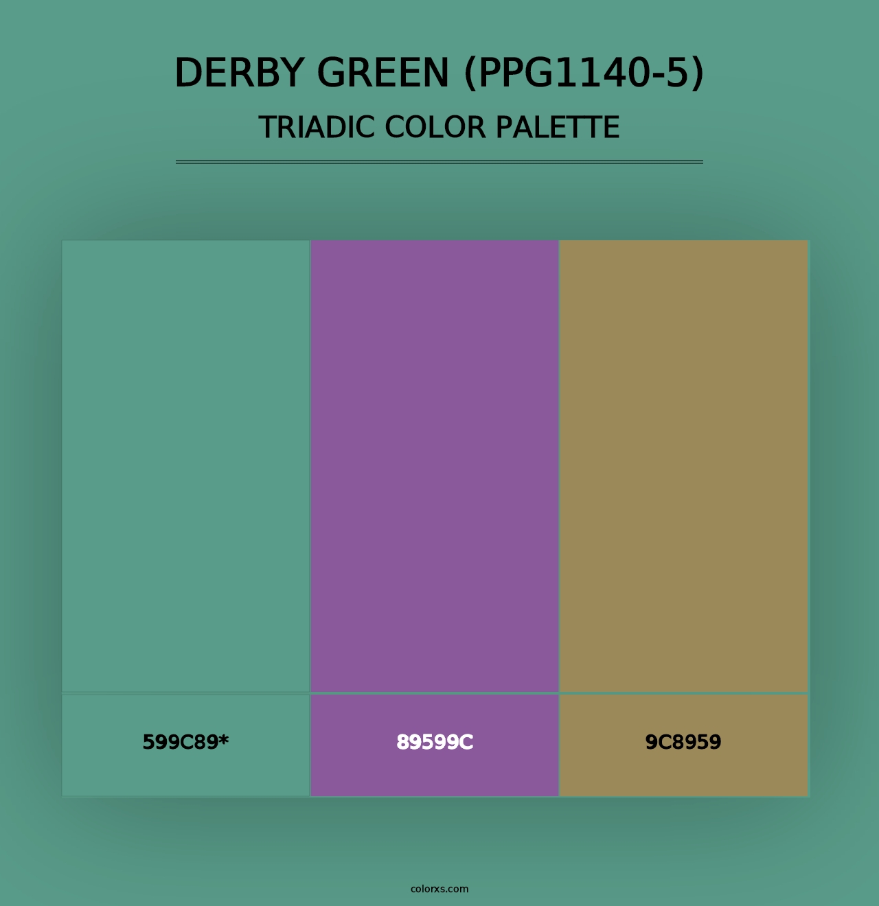 Derby Green (PPG1140-5) - Triadic Color Palette