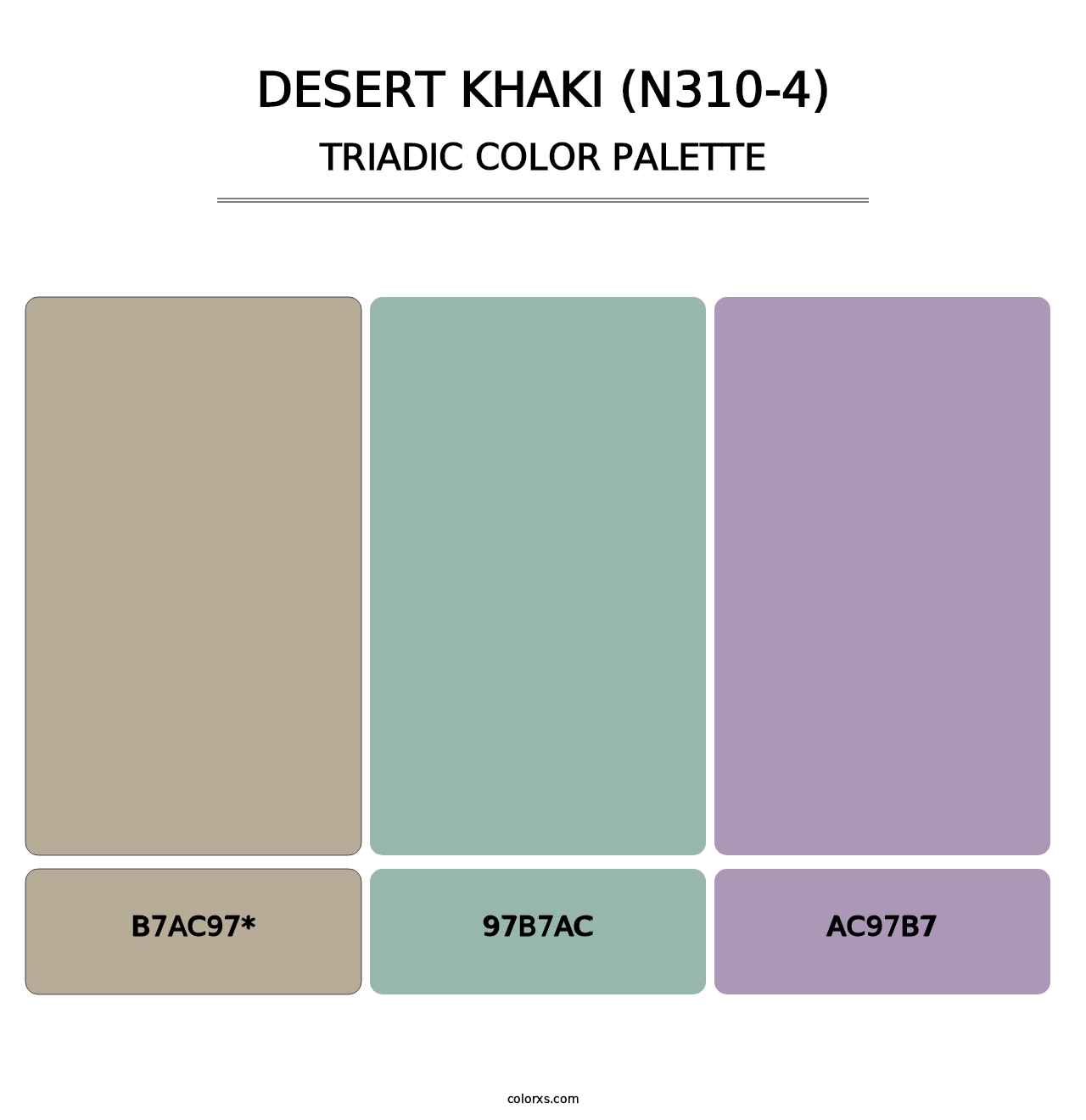 Desert Khaki (N310-4) - Triadic Color Palette