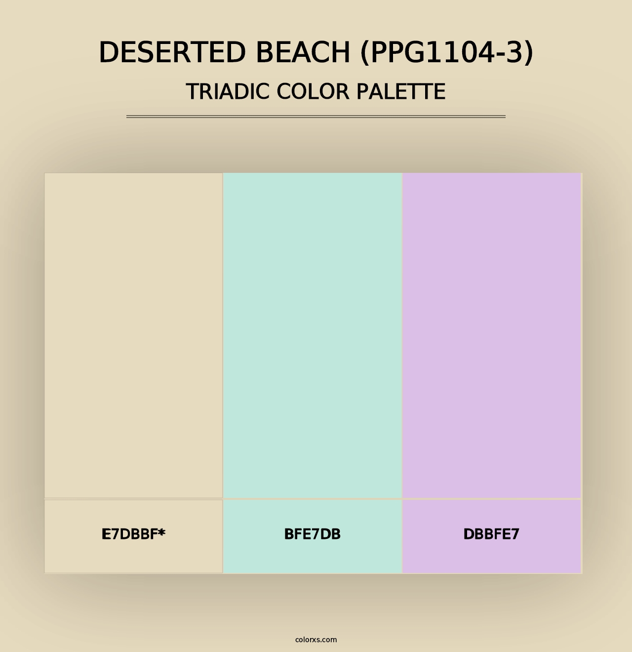 Deserted Beach (PPG1104-3) - Triadic Color Palette