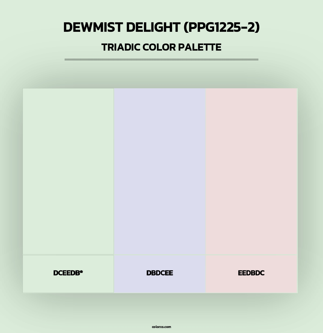 Dewmist Delight (PPG1225-2) - Triadic Color Palette