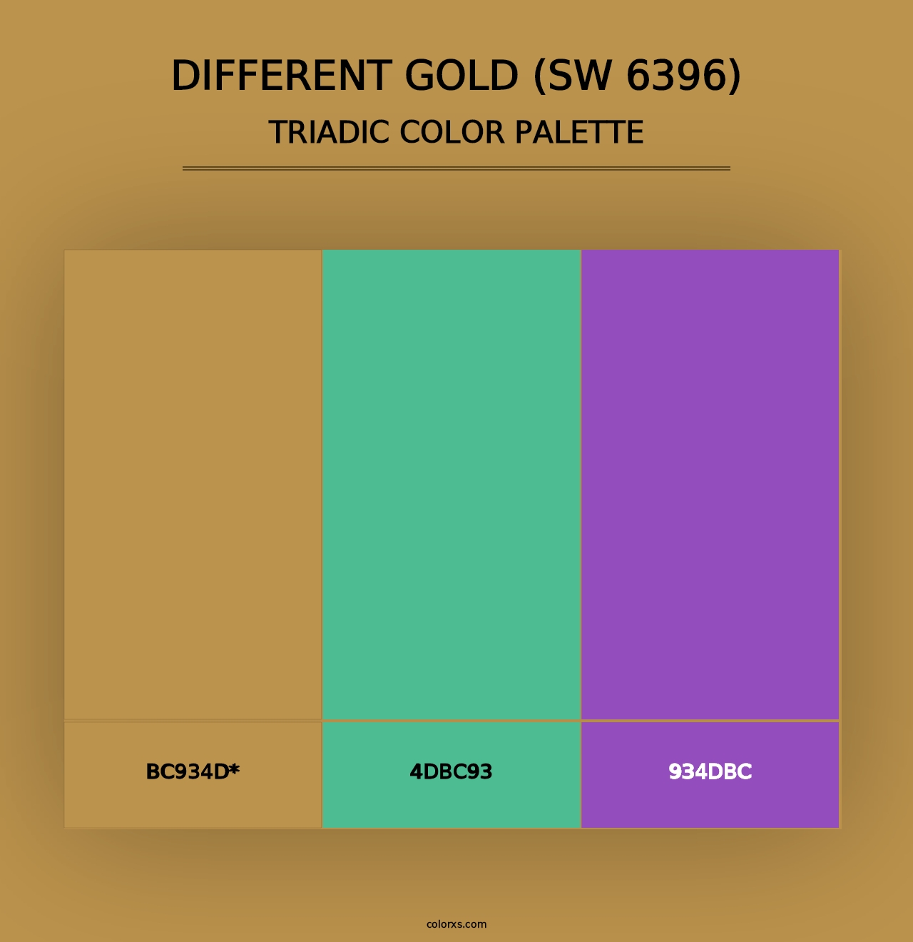 Different Gold (SW 6396) - Triadic Color Palette